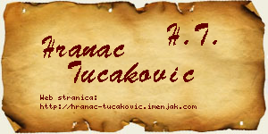 Hranac Tucaković vizit kartica